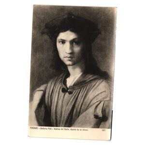 Andrea Del Sarto Firenze Galleria Pitti Art Portrait Postcard Vintage Print